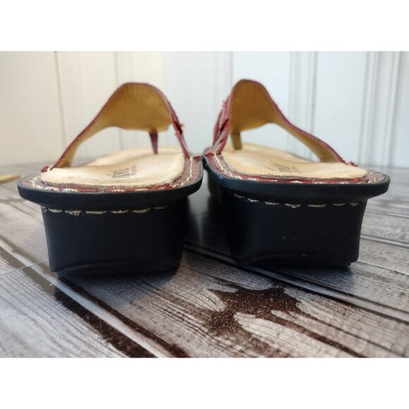 Alegria | Sangria Red Patent Leather Sandals #POR-124 Women's 40 / US 9.5-10 - Picture 6 of 9